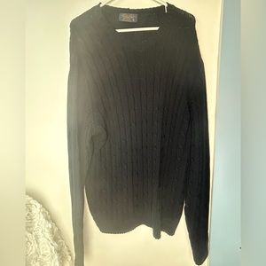 Brooks Brothers Dark Blue Ribbed Chunky Sweater Men's Large